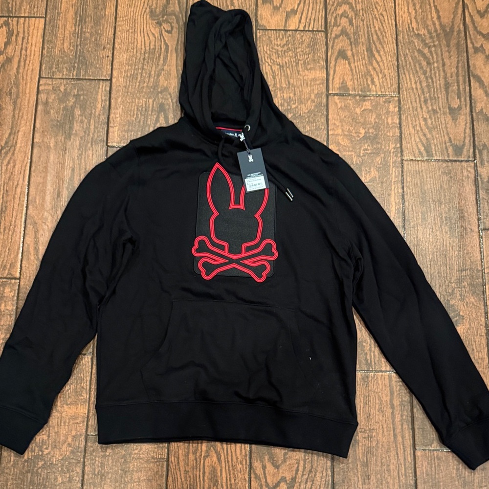 Psycho Bunny Black Sweater with Red Logo